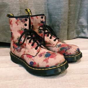 Dr. Martens floral platform boots